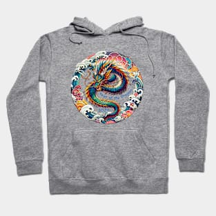 Vibrant Anime Dragon: Lunar New Year 2024 Hoodie